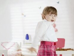 HD: Funny Little Girl Dancing In Her Room Stock Footage