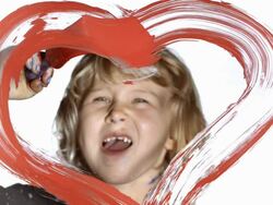 HD: Girl Drawing A Heart On Glass Stock Footage