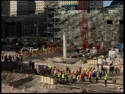 NY officials witness installation of first steel column of Freedom Tower News Clip