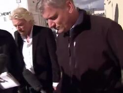Richard Branson presser departure and grab News Clip