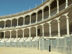 MS View of bull ring / Ronda, Andalusia, Spain        Stock Footage