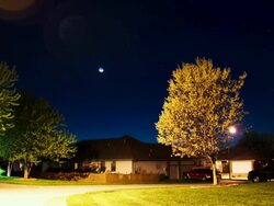 Suburban neighborhood timelapse of moon setting Stock Footage