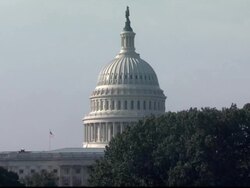 Washington DC Capitol Building Wide Shot News Clip