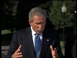 President comments before flying to disaster area News Clip