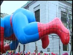 Larger-than-life balloons depicting comic book heros and cartoon characters took the sky at this year's Macy's Thanksgiving Day Parade, winding its way through the streets of New York City. News Clip