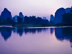 Sunrise of Lijiang River Stock Footage