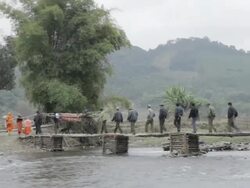 A traditional funeral in Laos Stock Footage