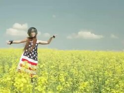 woman with flag Stock Footage