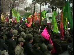 Students protest outside Danish embassy over cartoon News Clip