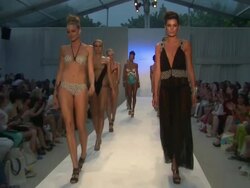 Models walk the runway at Aqua Di Lara Stock Footage