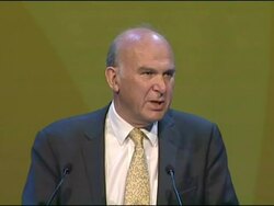 Vince Cable, Liberal Democrat Chancellor, speech to the Liberal Democrat Party Conference 2009 Stock Footage