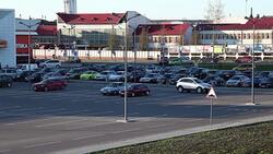 Supermarket parking lot Stock Footage