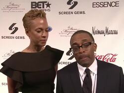 EVENT CAPSULE REPORTER/CHYRON: Steve Harvey Hosts the Screen Gems Presents The Steve and Marjorie Harvey Foundation Gala in NY  Stock Footage