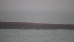 Russian cargo ship Elga 1 sinking at the Black sea in Bulgaria Stock Footage