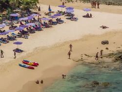 Aerial view of beautiful beach Stock Footage