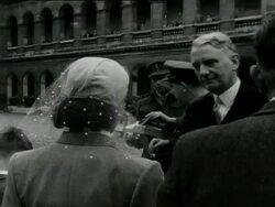 The Dutch ambassador Van Boetzelaar hands out medals to French parachutists who took part in operation Amherst  Stock Footage
