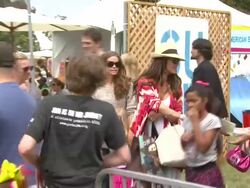 Denise Richards (LC), Ali Landry (RC) at the Elizabeth Glaser Pediatric AIDS Foundation's 22nd Annual 'A Time For Heroes' Celebrity Carnival at Los Angeles CA. (Footage by WireImage Video/Getty Images Entertainment Video) Stock Footage