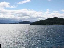 Overhead view of wind creating waves on lake surface Stock Footage