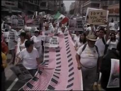 WRAP Immigration protest marches, s''bites, immigrant family News Clip
