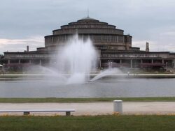 Great Park near famous People's Hall in Wroclaw, Poland Stock Footage