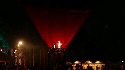 Hot air balloon at night Stock Footage