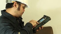 Engineer work with industrial part Stock Footage