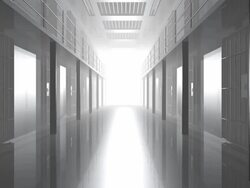 Prison Cell Door Closing Digital Render Stock Footage