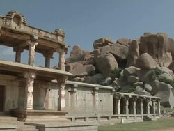 MS, PAN, Ganesha Temple, Hampi, Karnataka, India Stock Footage