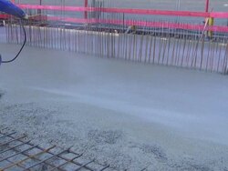 Worker Freshing Concrete Floor Stock Footage