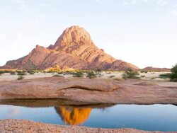 WS DS Standing Water At The Spitzkoppe Stock Footage