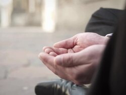 HD: Begging On The Street Stock Footage