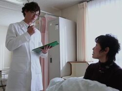 MS Doctor talking with patient / Shibuya, Tokyo, Japan     Stock Footage