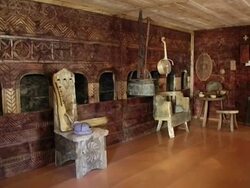 MS PAN Shot of interior of a traditional georgian house, svaneti region / Mestia, svaneti, Georgia  Stock Footage
