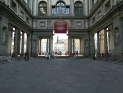 MS TD TU Shot of Palazzo uffizi / Firenze, Tuscany, Italy Stock Footage