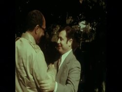 SYND 18-11-73 SYRAIN FOREIGN MINISTER KHADDAM AND WITH EGYPTIAN PRIME MINISTER SADAT News Clip