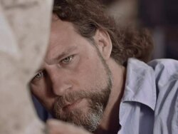 Stonemason caresssing stone Stock Footage