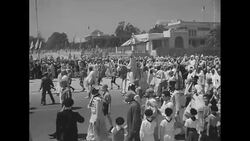 Mohammed V, Sultan of Morocco, riding in parade as he returns to Casablanca during World War II News Clip