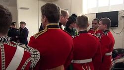 William and Kate meeting Irish Guards News Clip