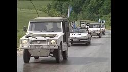 Siege of Sarajevo during Bosnian War - UN Aid Convoys News Clip