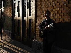 Man playing guitar Stock Footage