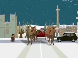 Santa's ride though London Stock Footage