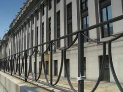 The side of the United States Post Office on 33rd and 8th Ave Stock Footage