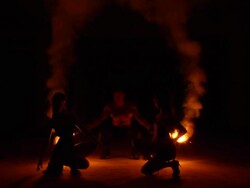 Tribe Fire Silhouette Stock Footage