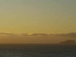 WS PAN View of alcatraz island to golden gate bridge / San Francisco, California, United States Stock Footage