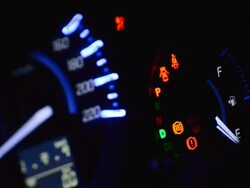 Car dashboard at night Stock Footage