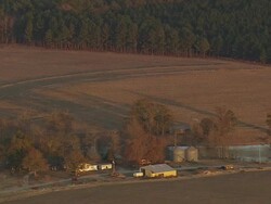 WS AERIAL View of House next to small pond at evening light / South Carolina, United States Stock Footage