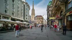 Time Lapse, Tourist waking at Vienna town centre, Vienna Stock Footage