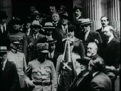 General Garibaldi receives the red pavilion Stock Footage