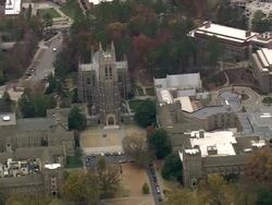 WS AERIAL ZO View of Duke University / North Carolina, United States Stock Footage