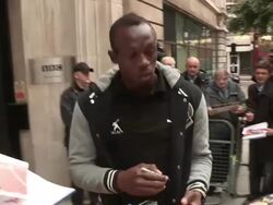 Usain Bolt at Celebrity Video Sightings Stock Footage